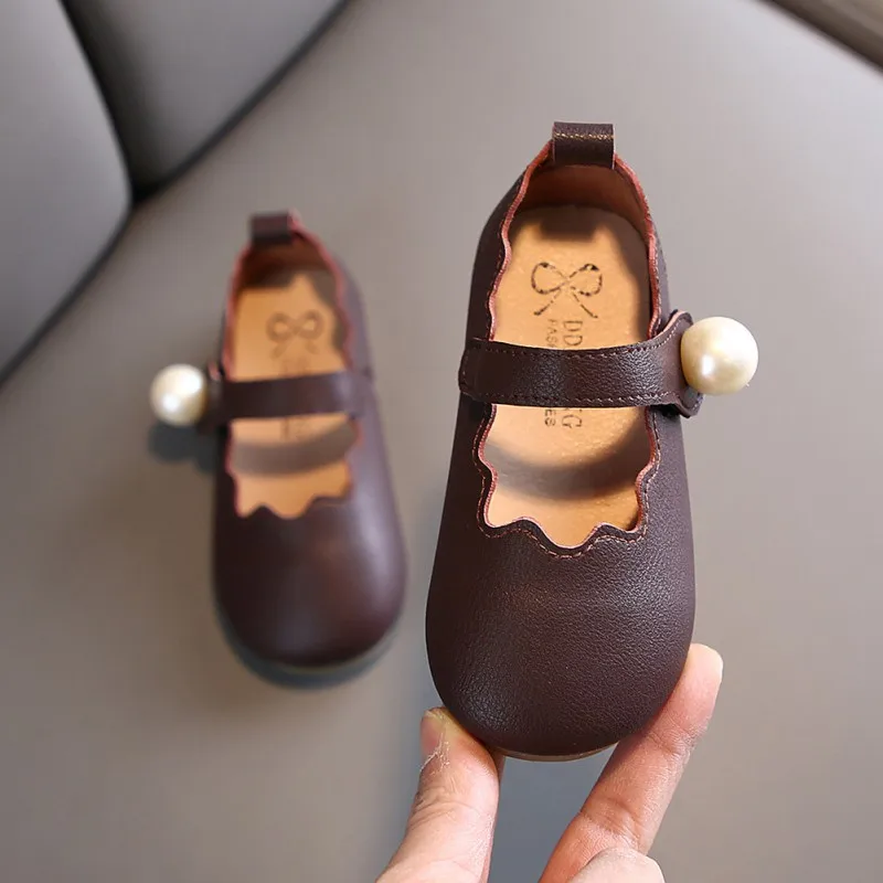 

Children Princess Pearl Dance Shoes Kids Girls Dress Party Shoes Casual Soft Flats Shoes First Walkers Shoes Hot