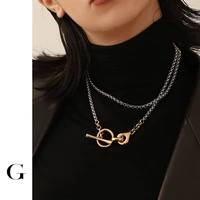 ghidbk statement unique design long winter gold silver color mixed ot clasp collars neckalces street style jewelry wholesale