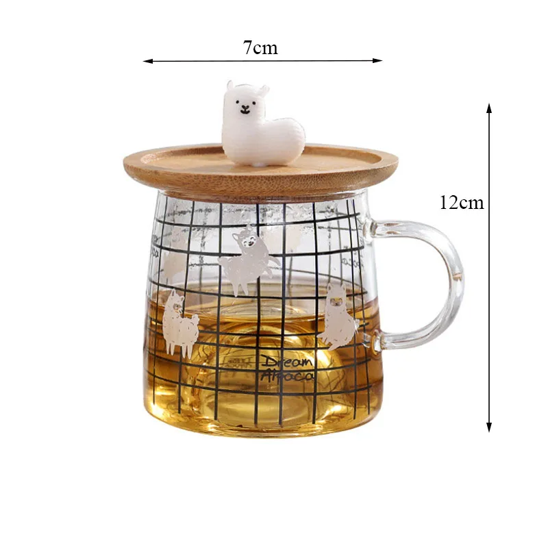 Скандинавские милые 3D кружки из альпаки с бамбуковой крышкой термостойкие