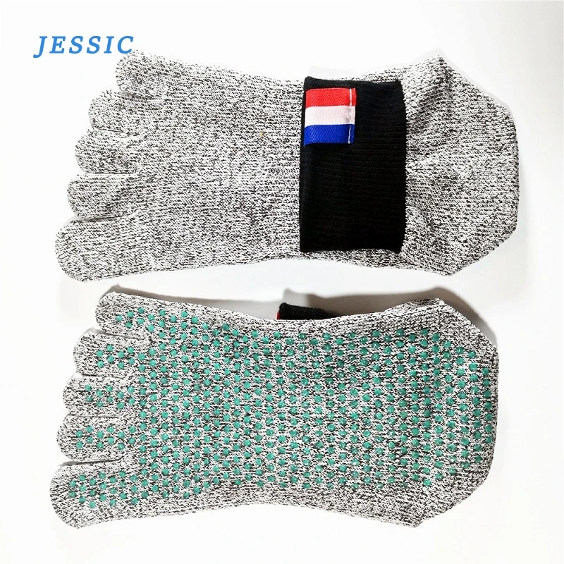 

JESSIC Anti-cut Sock Wear-resistant Silicone Outdoor Non Slip 5-Toe Sports Sock Unisex Soft Protective Stab-resistant Beach Sock
