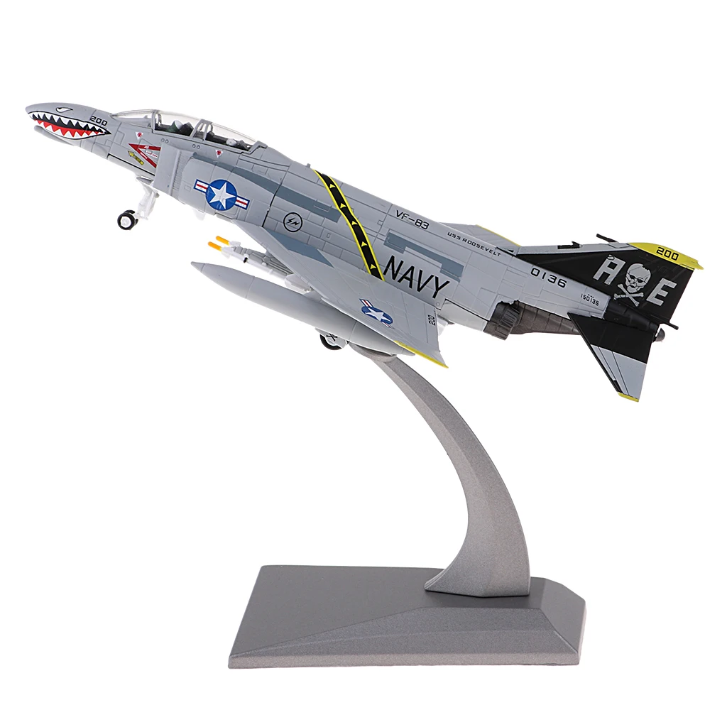 F-4 de combate a escala 1/100, Phantom II, Ataque, modelo de Metal fundido a presi&oacute;n y soporte-1