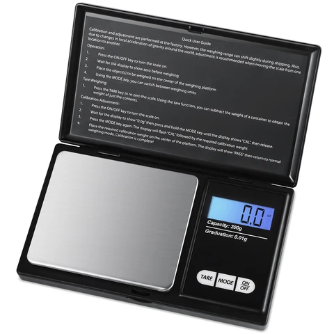 Портативные электронные цифровые весы 500/0.01 г 200 г/0,01 г с ЖК-дисплеем, карманные весы для почтовой кухни, ювелирных изделий, весы