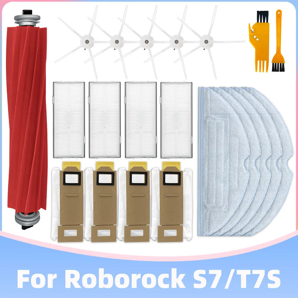 

Replacement for Xiaomi Roborock S7 / T7S Plus Mop Rag Bag Hepa Filter Side Roller Brush Vacuum Cleaner Spare Parts Accessories