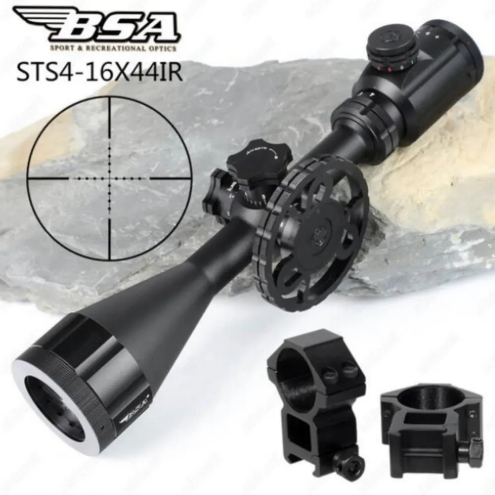 Тактическая линза BSA Stealth STS 4-16X44 IR для охоты искусственная Сторона Параллакс