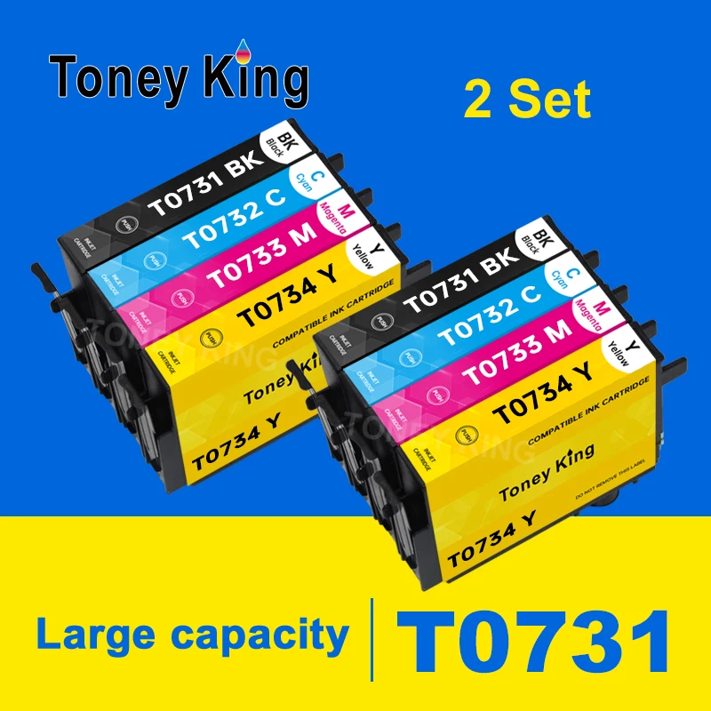 8 шт. картриджи для принтера Epson T0731 73N CX3900 CX5900 CX4900 CX4905 CX3905 TX100 TX110 TX200 TX210 TX400