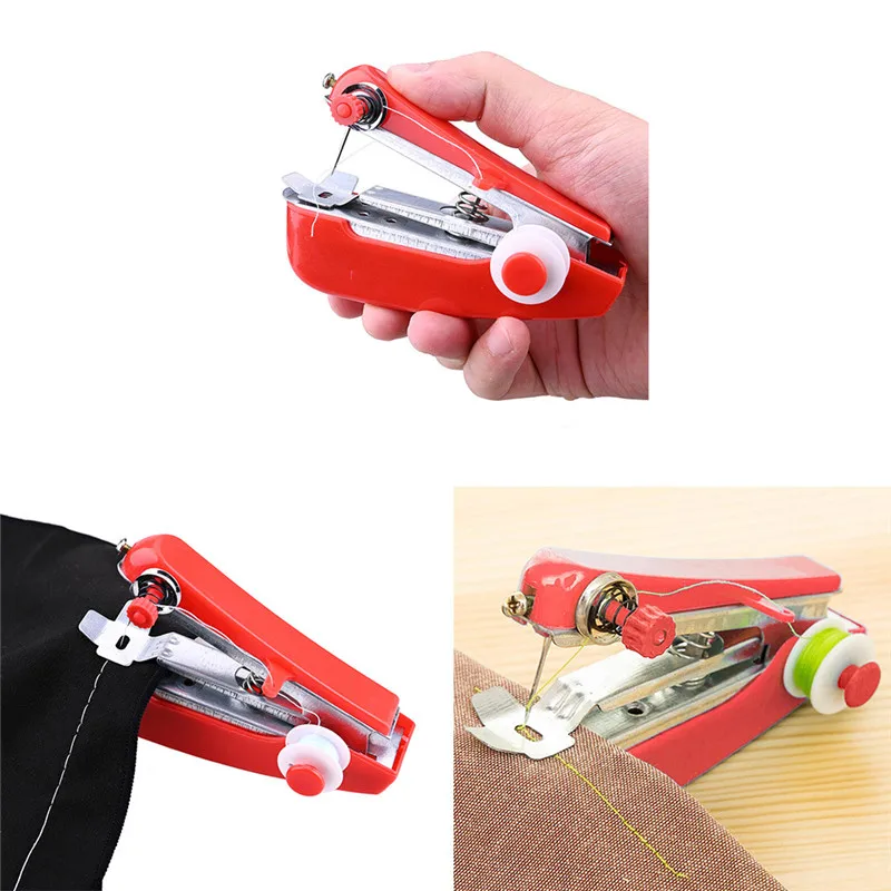 1Pc DIY Mini Sewing Machines Needlework Cordless Hand-Held Clothes Useful Portable Sewing Machines Handwork Tools Accessories