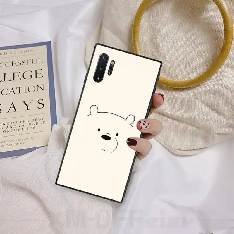 

We Bare Ice Bear Panda White Phone Case Black TPU Soft For Samsung Galaxy A10 A20 A21 A30S A40 A50 A51 A70 A71 Note Cases Cover