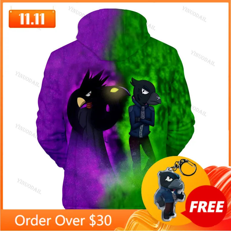 

MAX Crow Shoot Game 3D Print Hoodie Sweatshirt Clothing Harajuku Hoodies Star Kids Leon Tops Men 2020 Boys Girls