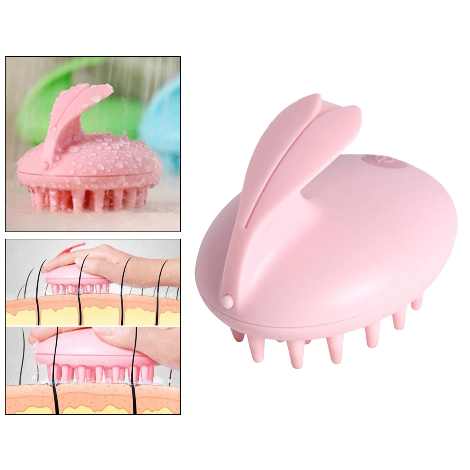 

3V Cute Electric Scalp Massager Comb Hair Growth Massage Head Care with Battery Powered Humanized Design Easier to Hold