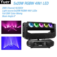led bar 5x20w rgbw 4in1 led beam stage moving head light dmx512 dj disco light cmy color mixing party wedding club lights