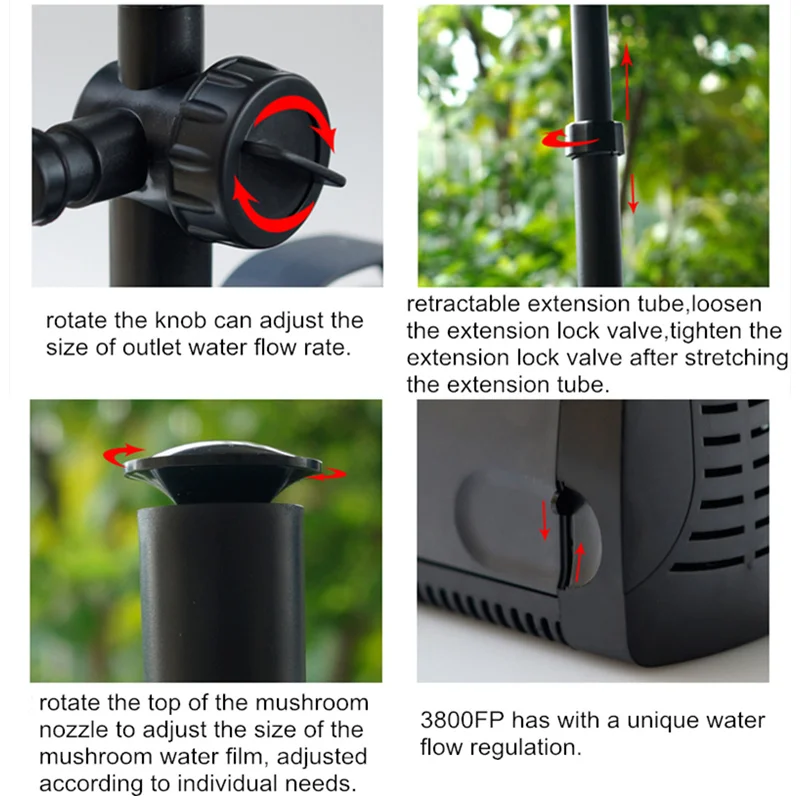 Светодиодный погружной водяной насос для аквариума 220 В 40 Вт 2000 л/ч|Воздушные