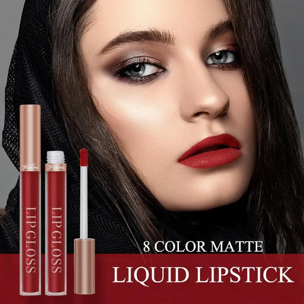 

Sexy Matte Lipstick Waterproof Long Lasting Moisturizing Velvet Lip Gloss Colorful Non Stick Cup Lip Gloss Women Makeup