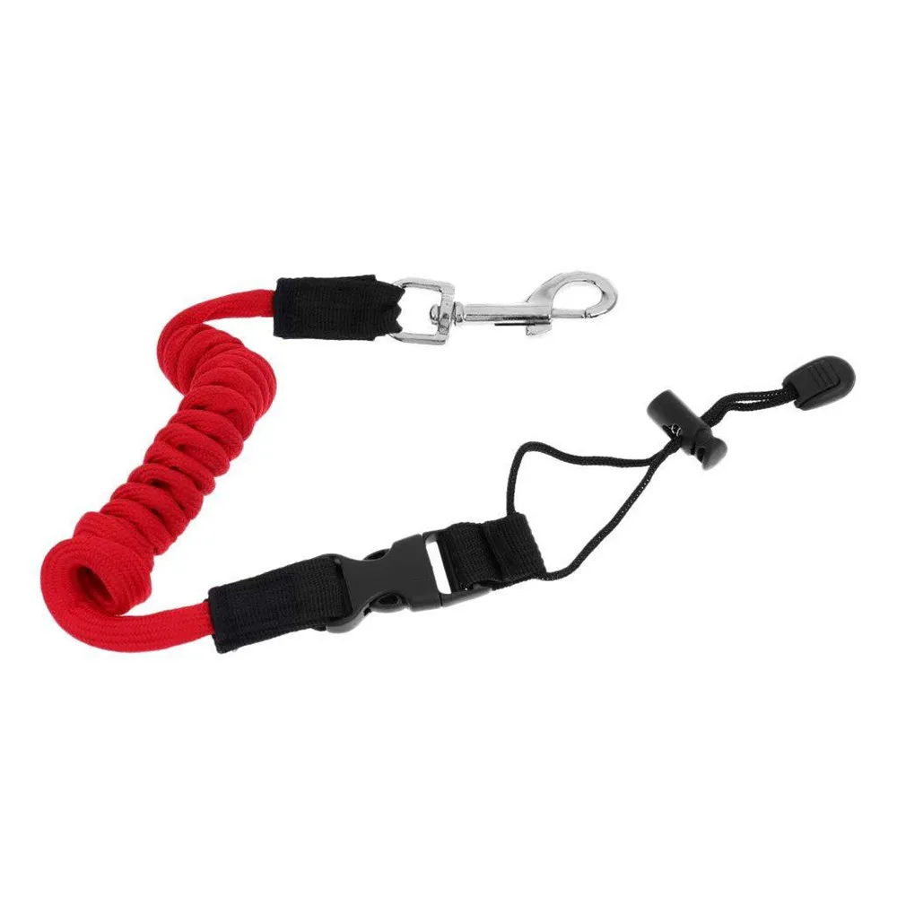 

55 inch/140cm Elastic Kayak Paddle Leash Safety Boat Fishing Rod Pole Coiled Lanyard Cord Tie Rope Rowing Kayak Accessories