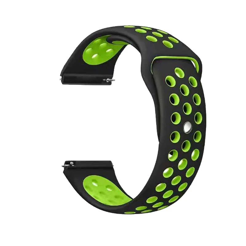 7-Black green Ремешок для часов 22 мм 20 мм для samsung band galaxy watch active 46 мм gear S3 frontier 42 мм huawei watch gt ремешок силиконовый ремешок для часов - Цвет ремешка: 7-Black green