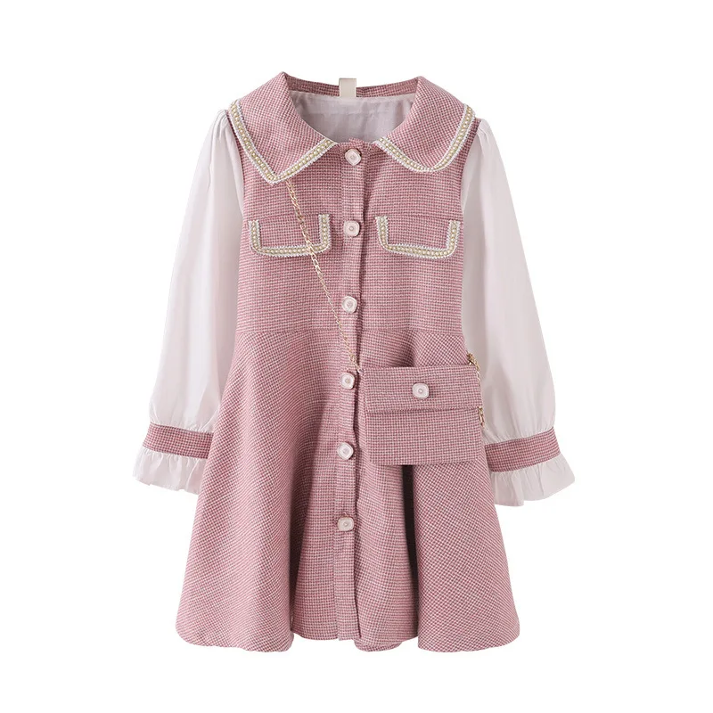 

Girls' dresses 2021 spring new Korean version of the big children's long-sleeved princess dress