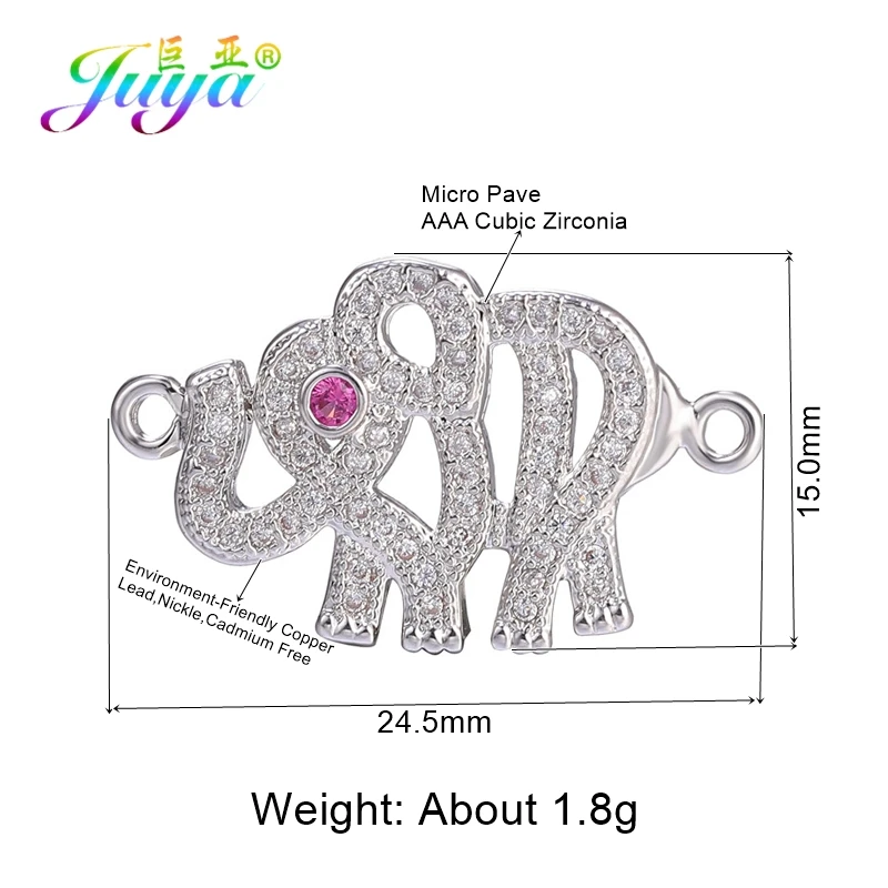 Juya DIY Ювелирные компоненты поставки кубического циркония Дракон Цветок Хамса Разъем аксессуары для женщин серьги браслет Изготовление