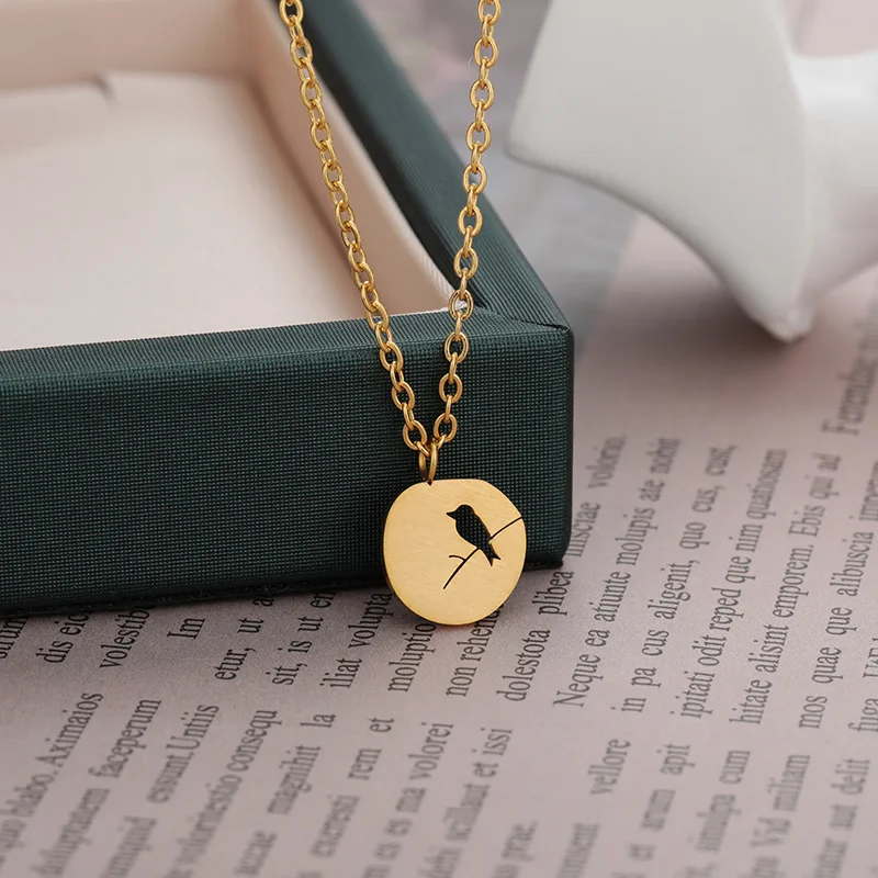 DIANSHANGKAITUOZHE Fashion Jewelry Collier Femme Gold Chain Kawaii Bird On a Branch Tattoo Choker Necklace Women Ketting Vrouwen|bird on