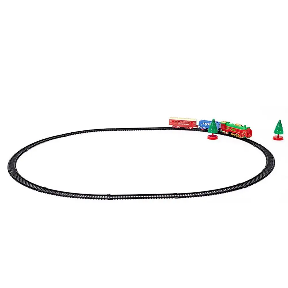 Рождественский Электрический поезд игрушки светильник итация света звуковой