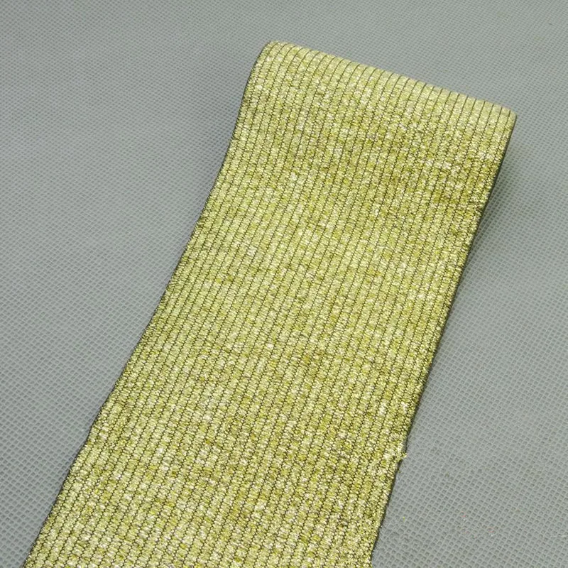 1 м Блестящий золотистый Серебристый эластичная лента 8 см/10 см цветная плоская