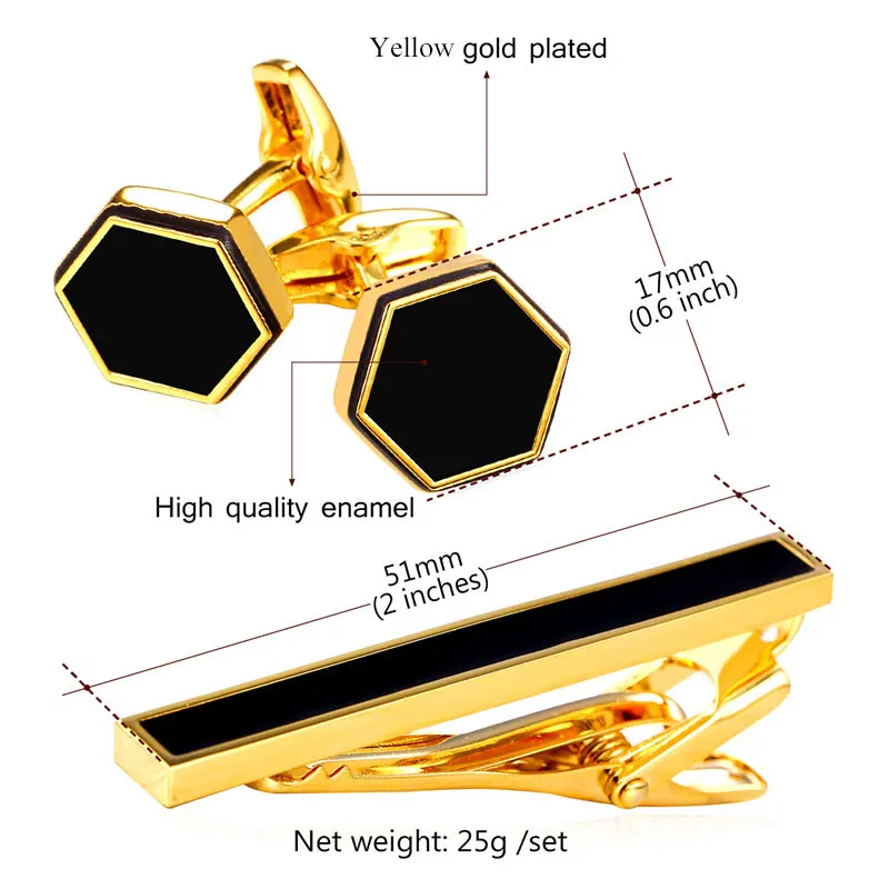 Мужские Запонки Collare с зажимом для галстука золотого/серебряного цвета роскошные