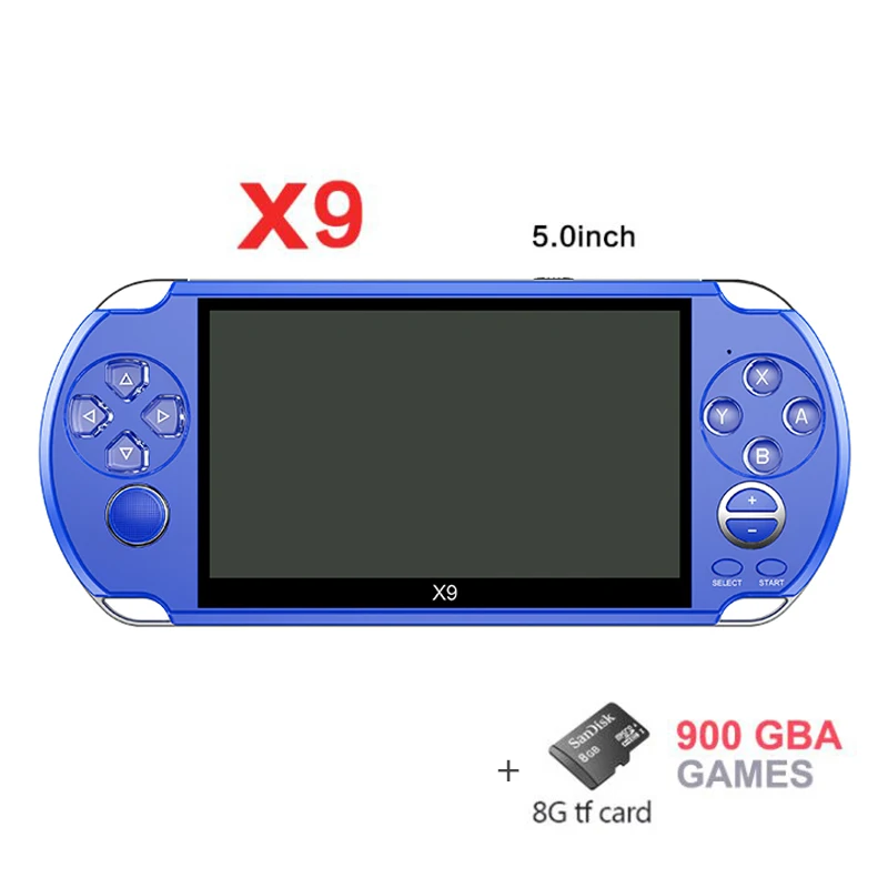 blue with TF card Новое поступление 5,0 дюймов Большой экран Портативный игровой плеер Поддержка ТВ выход с MP3/кино камера мультимедиа видео игровая консоль - Цвет: blue with TF card