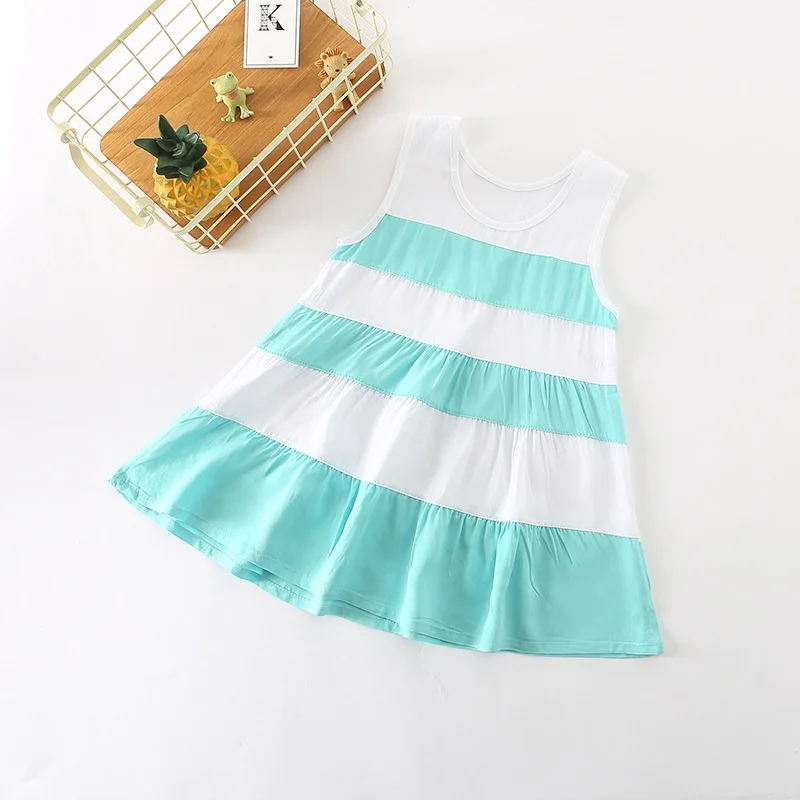 New Baby Clothes Girl Dress Casual striped Patch Korean Summer Cotton Cute Pretty Clothing Children Kids Dresses | Детская одежда и