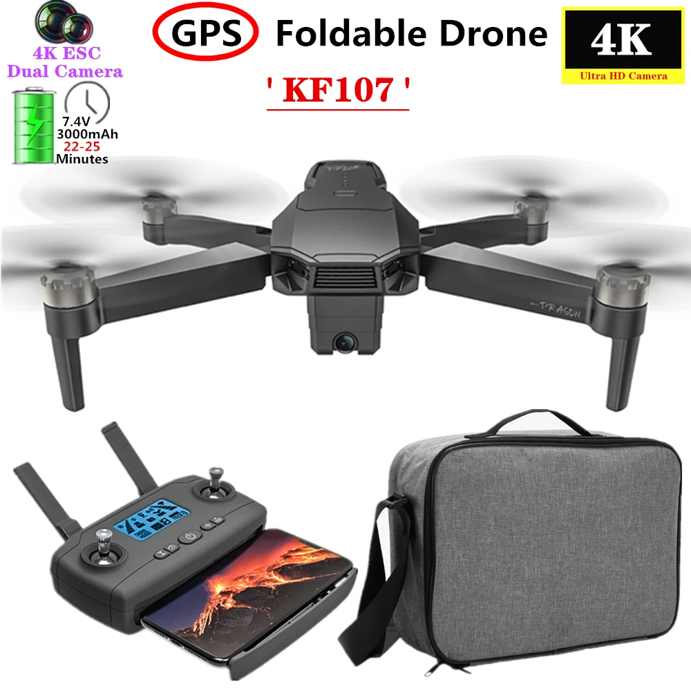 Бла (беспилотный летательный аппарат KF107 GPS Дрон 5G WI FI FPV 4K ESC и ХД двойная Камера