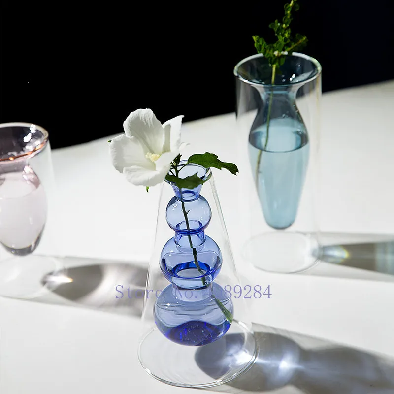 Скандинавский современный цветной стеклянный полый дизайн Цветочная композиция