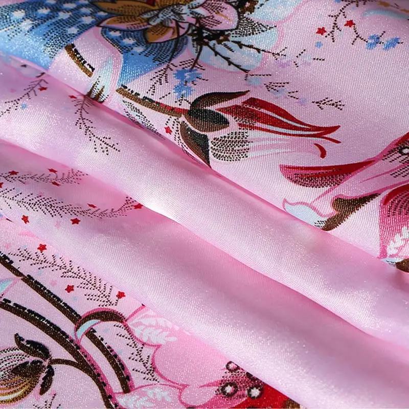 Модный шарф из искусственной шелковой ткани с принтом шелковый 90*90 см Мягкая