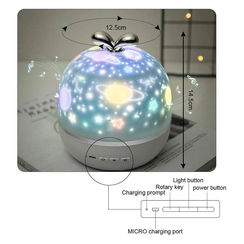 

Spot 360 Rotation Starry Sky Night Light Projector with 6 Projection Films Projector Lamp for Kids Bedroom Best Price