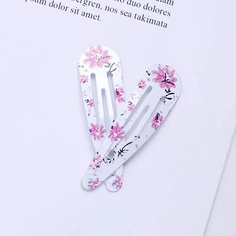 

20Pcs/Lot Lovely Girls Hair Clips Metal Snap Drop Hairpins Pink Rose Flower Barrettes Hair Accessories for Kids Korean Headdress