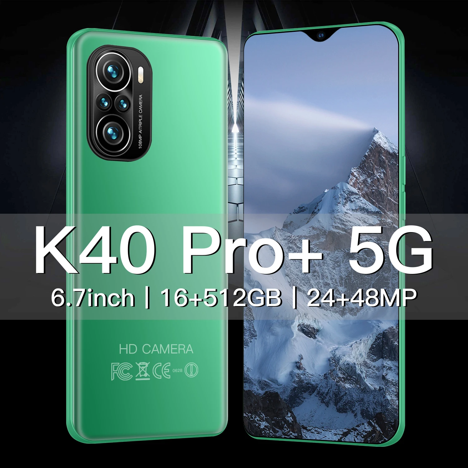 

Mobile Phone K40 Pro+ 6.7 Smart Phone Full Screen 16G+512G Android Phone 6000 MAh Large Capacity 24+48MP HD Camera 5G Cell Phone
