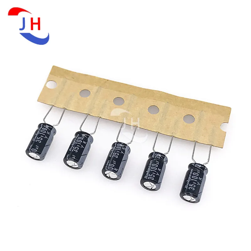 

20 шт., алюминиевый электролитический конденсатор 35 в 100 мкФ, серия 6*11 YK, 85 градусов, 5 мм, шаг 35 в, мкФ