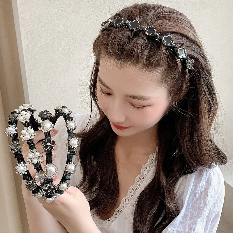 

Women hair clips Double Layer Bangs Hairstyle ban Jewelry Hairpin Sports Hair Band accessories hoop Headband ornaments for girls