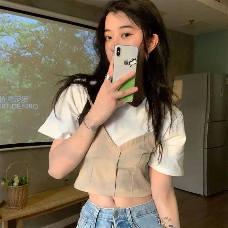 

Fake two-piece top women's design fashion