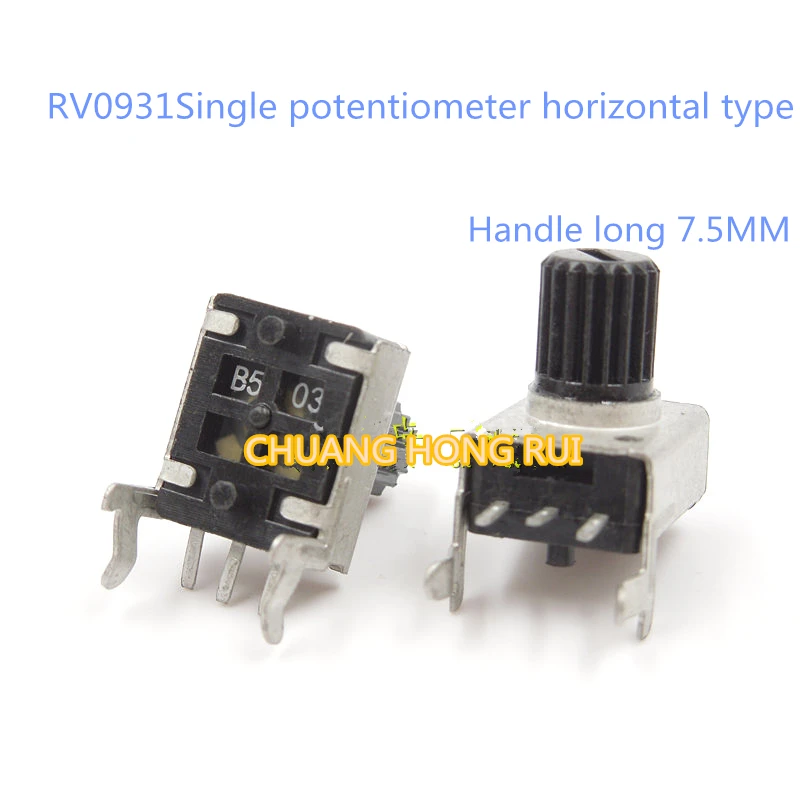 5 PCS RV09 RV0931 potentiometer horizontal long handle the volume B103 10k 7.5 mm | Электронные компоненты и