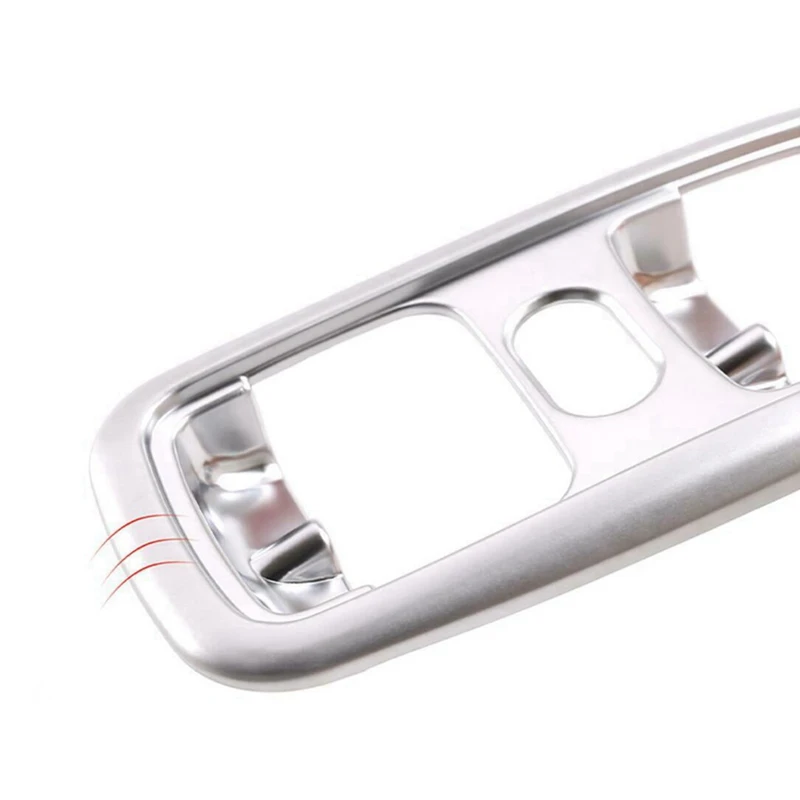 

Silver Window Lift Switch Button Frame Trim with Car Inner Door Handle Bowl Decoration Cover Stickers