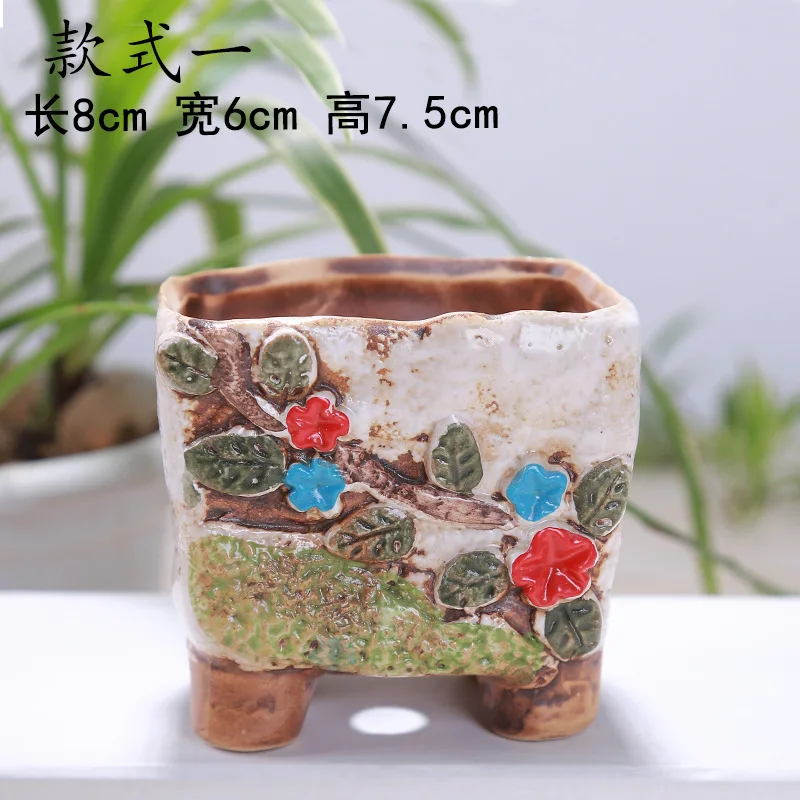 Садоводство горшки ручной росписи с цветочным элементом и поддоны свежий