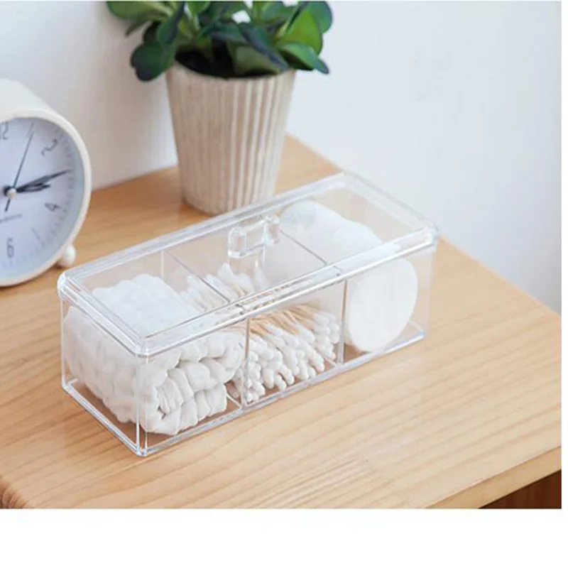 

Makeup Cotton Box Makeup Remover Cotton Swab Storage Box Transparent Acrylic Cosmetic Box Desktop Clutter Organizing Storage Box