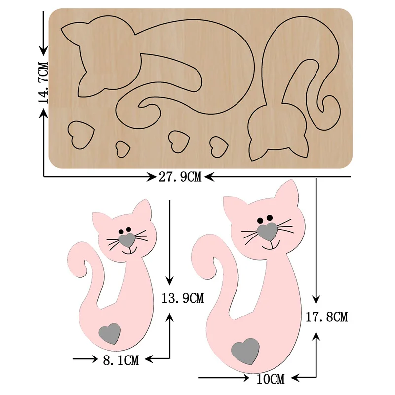 Diy кошки деревянные Вырубные штампы форма и нож штамп шаблон для резки ткани кожи