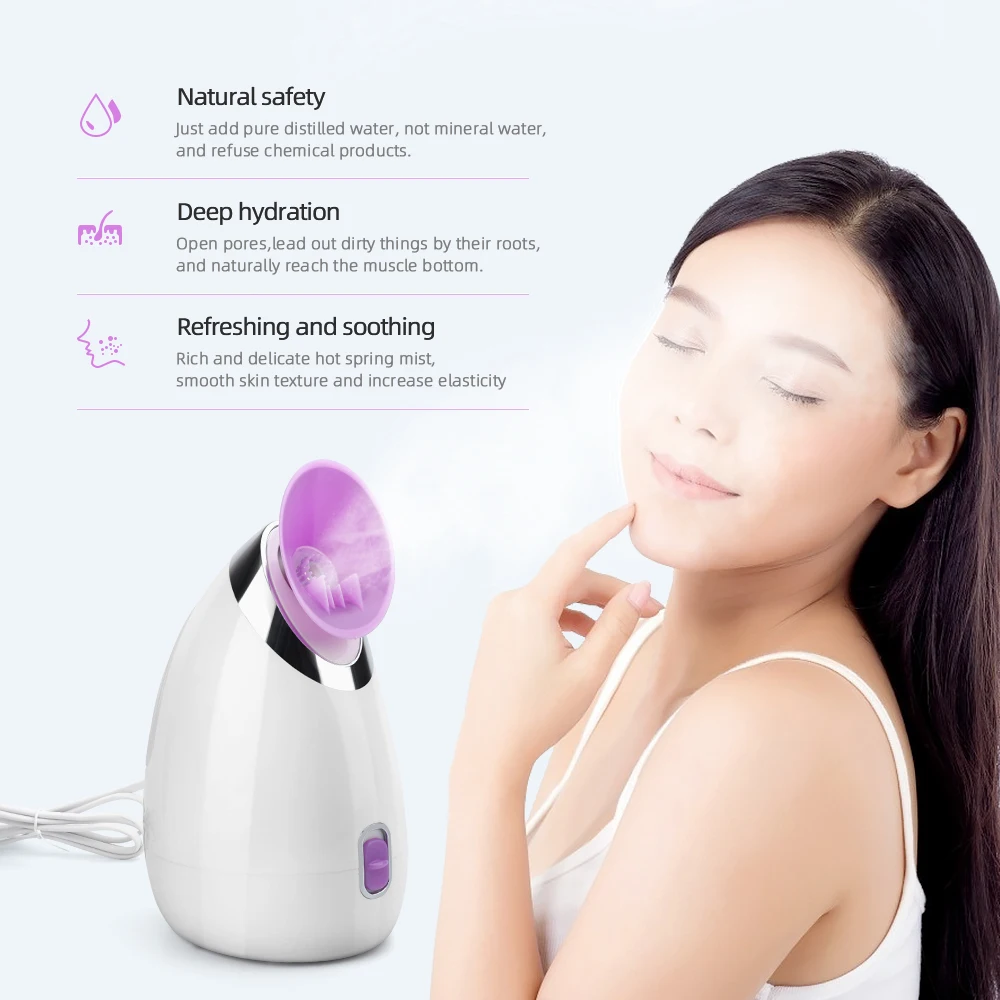Adjustable Facial Steamer Nano Face for Home Warm Mist Humidifier Atomizer Sauna Spa Sinuses Moisturize |