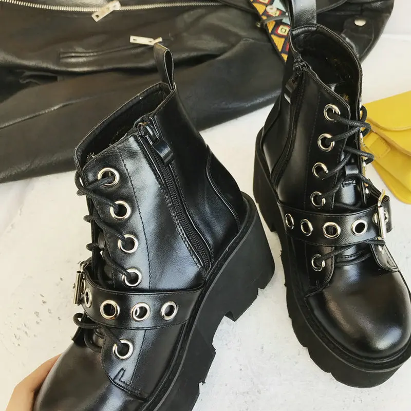 Новинка 2020 зимние мотоциклетные ботинки с пряжкой женские ботильоны в