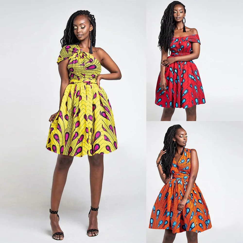 

Женская традиционная африканская одежда, Бандажное платье с принтом Дашики из Анкары для самостоятельной сборки, элегантное вечернее мини-...