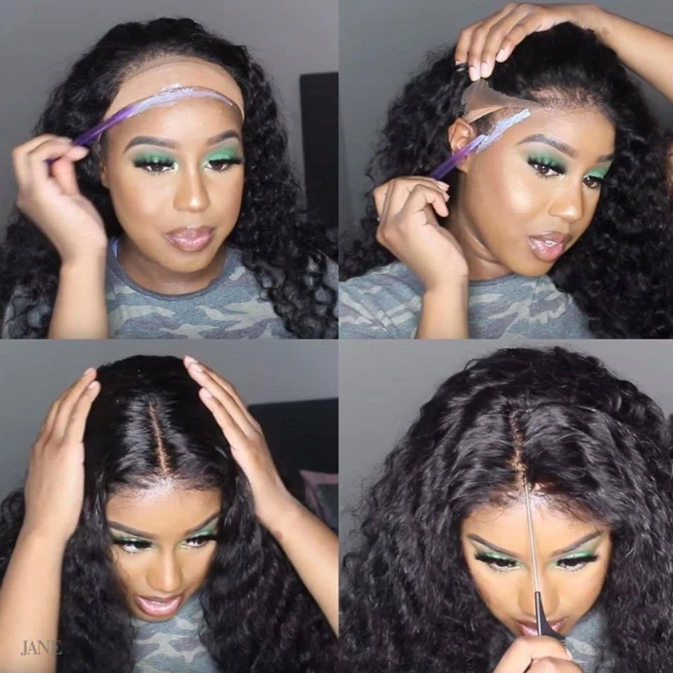 Парик из человеческих волос с глубокой волной парики кудрявых парик