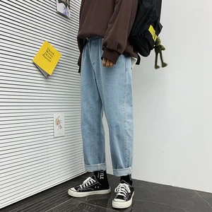 Мужские моющиеся джинсы, повседневные свободные байкерские брюки, 4 цвета, с накладными карманами, 2020, M-4XL