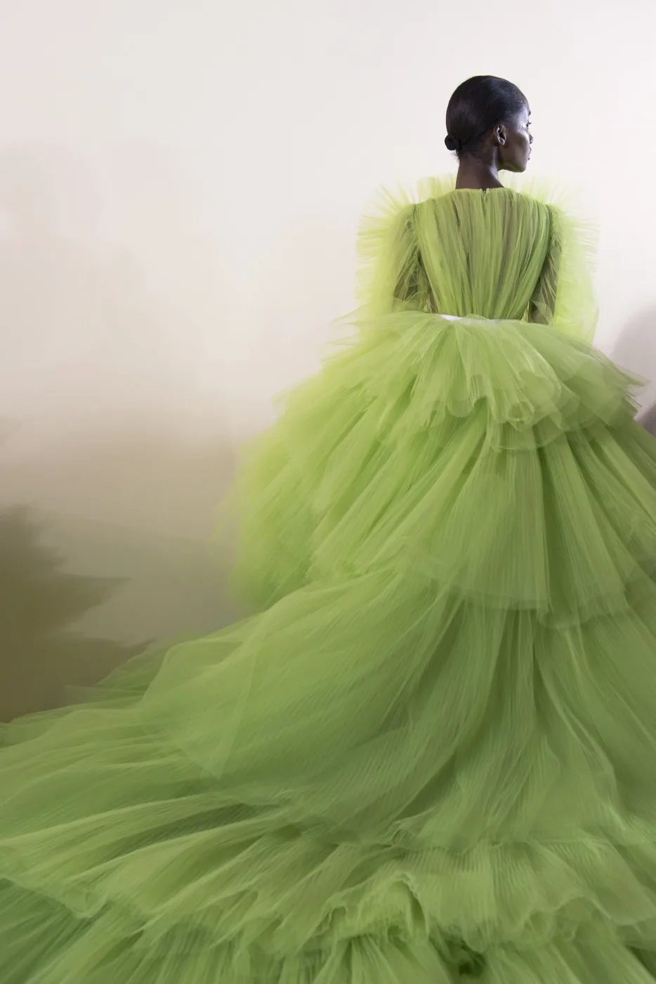 2021 специальные неоновые зеленые фотообои с длинными рукавами и юбкой-пачкой