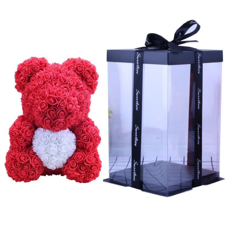25/40CM Teddy Rose Bear Artificial Flowers for Women Valentines Day Wedding Birthday Christmas Gift Box Home Decor | Дом и сад