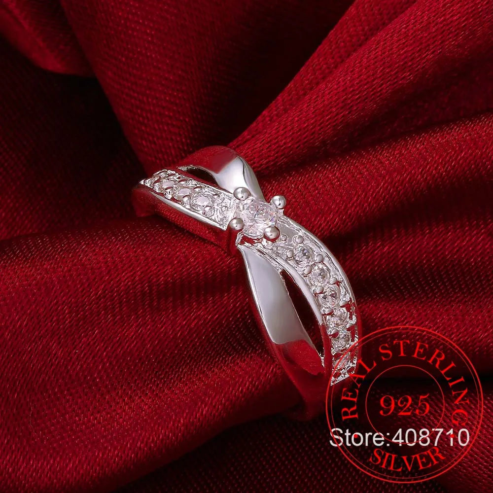 Cross поперечный Юбилей кубического циркония кольца 925 пробы Серебряные для Для