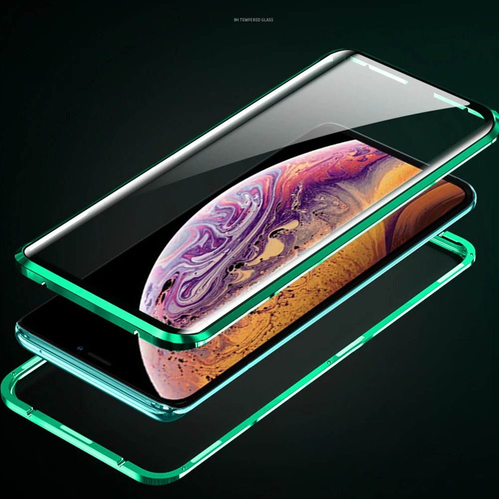 Магнитное закаленное стекло чехол для samsung S10 5G поддержка беспроводной зарядки Capa для iPhone 11 Pro Max двусторонний чехол