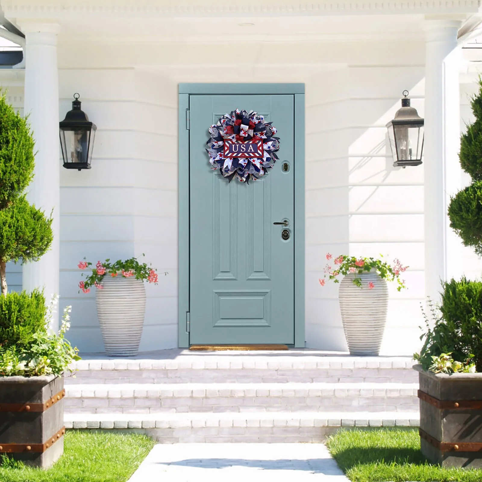 

Wreath Memorial Day Wreath Patriotic Door Wreath For Front Door Flag Wreath decoracin de habitacin
